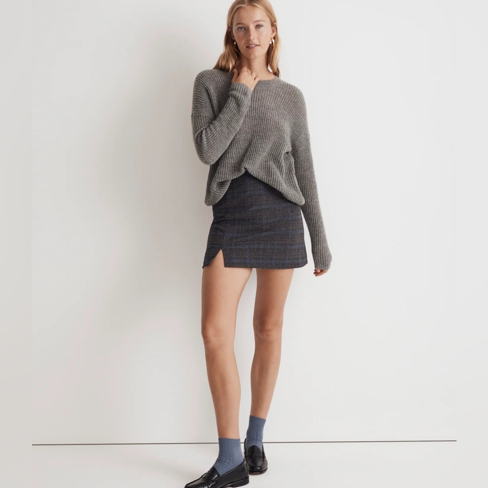 Madewell Blue Plaid Mini Skirt